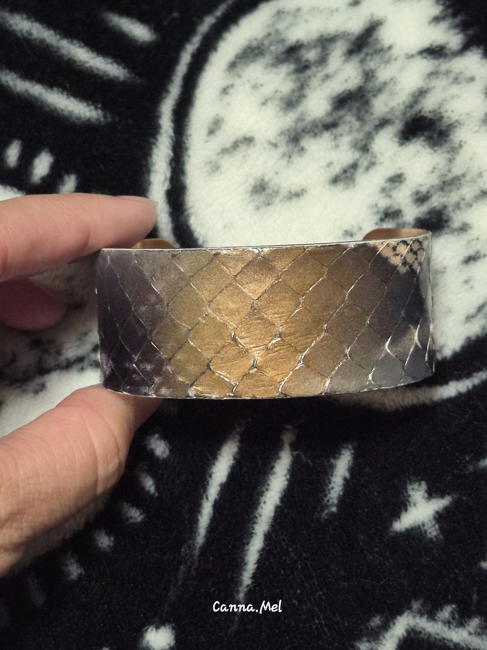 Summer & Sunday Two-Tone Metallic Snake Cuff Bracelet